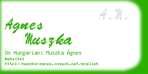 agnes muszka business card